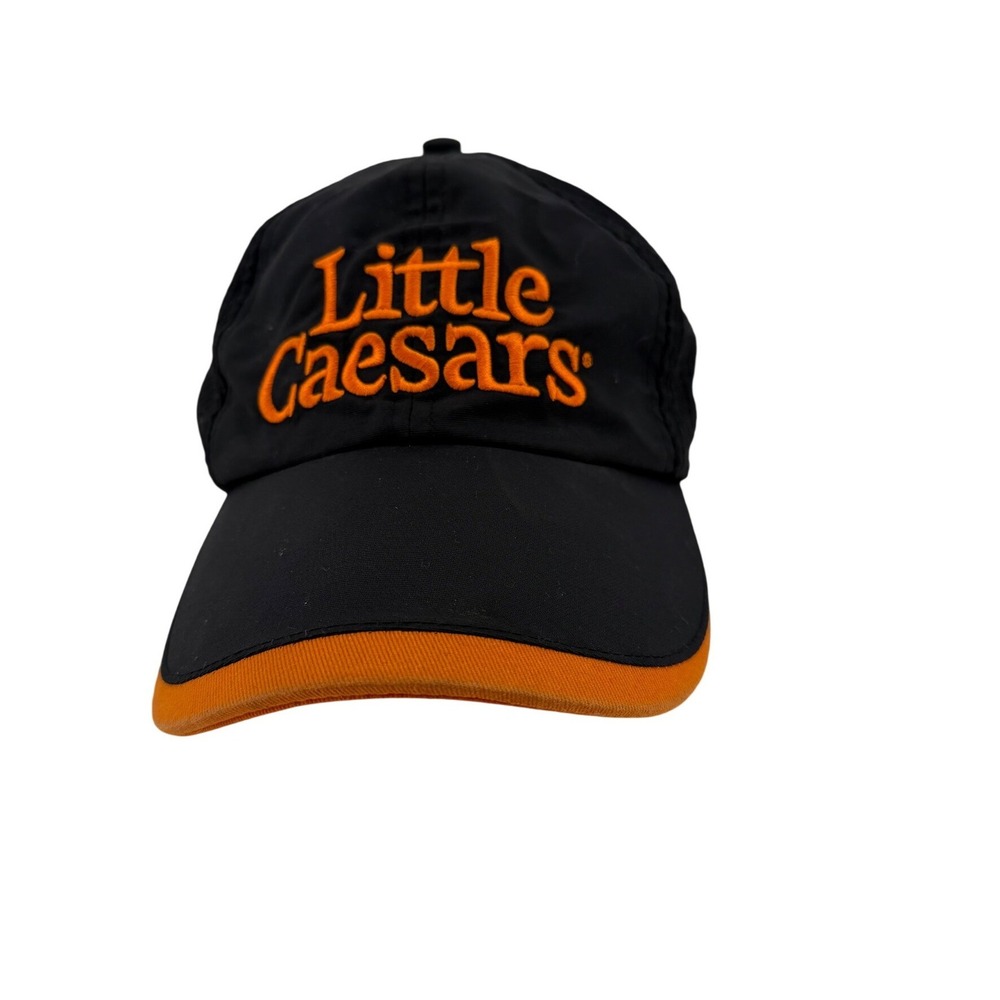 Little Caesars Employee Uniform Hat Black Orange‎ Pizza Delivery Cap Adjustable